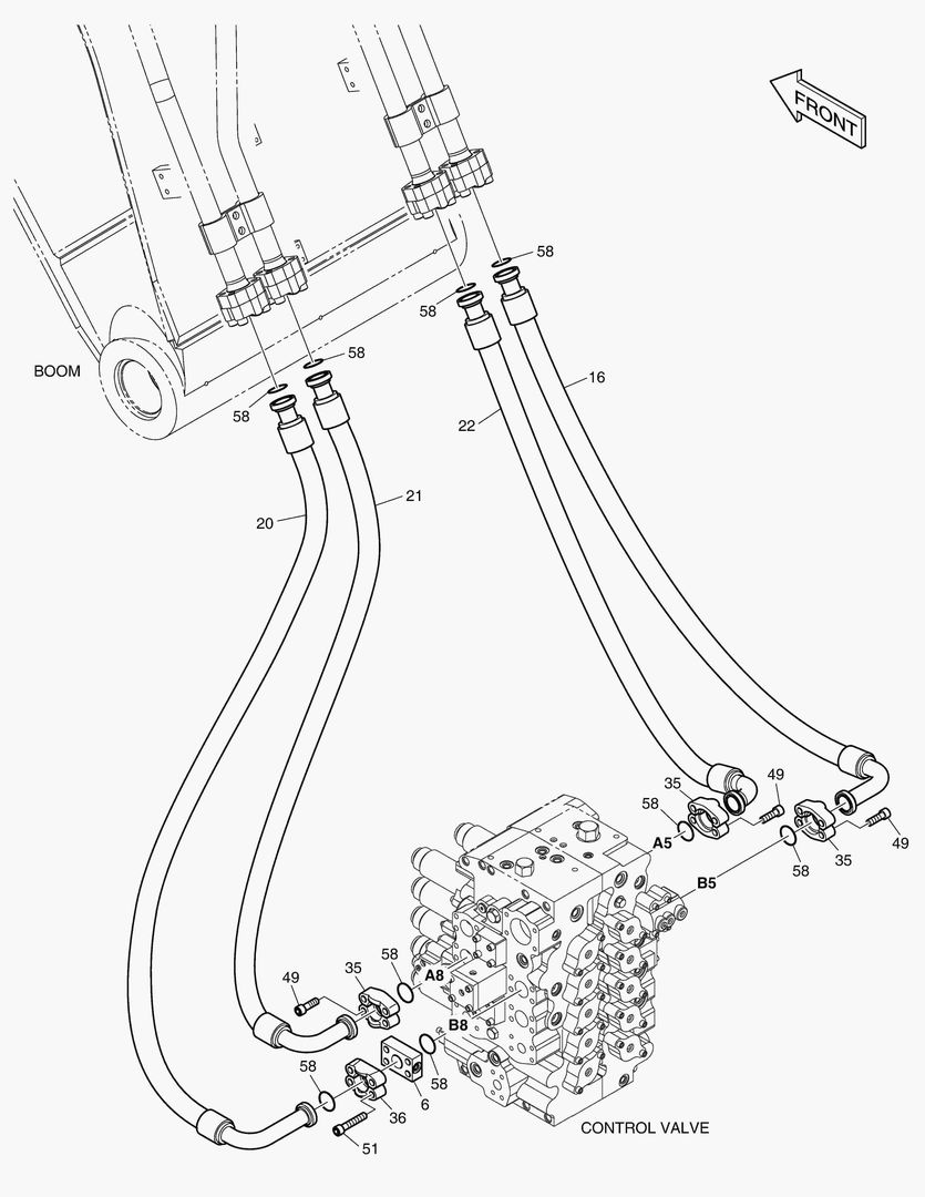 1300 MAIN PIPING(3) - ARM & BUCKET купить в СПб